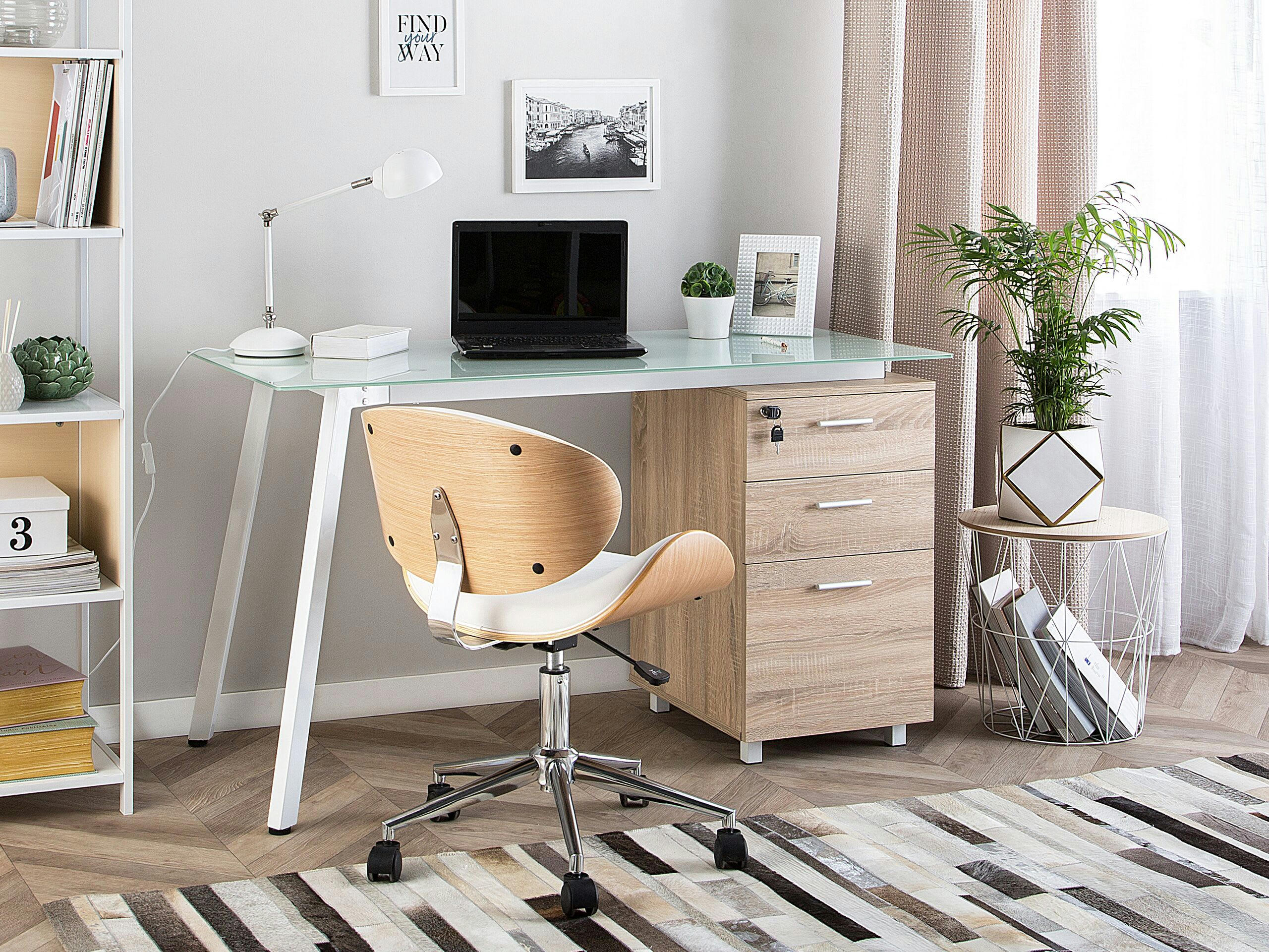 MONTEVIDEO - Bureau blanc bois 130 x 60 cm