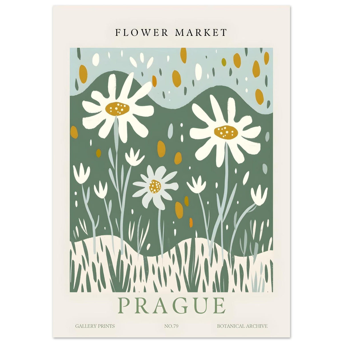 Artfulprints Poster Flower market - Prague II  - 50x70 cm - Meerkleurig