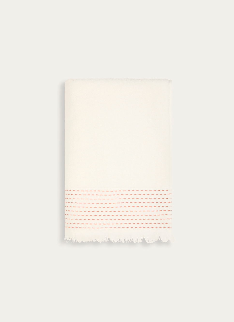 DRAP DE DOUCHE UNI AVEC FINITION CONTRASTÉS ECRU