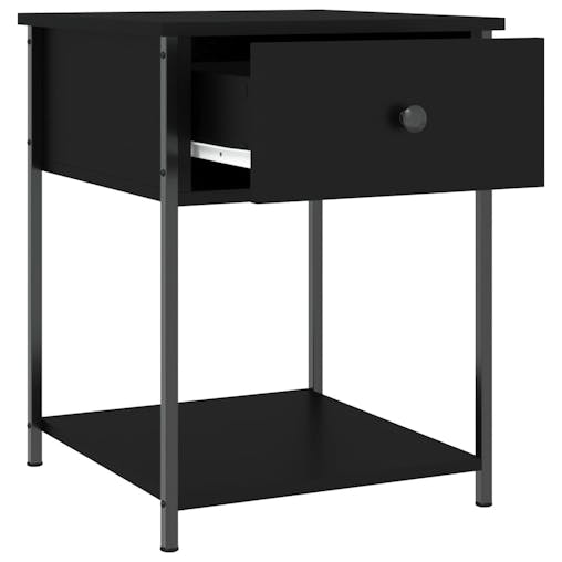 NNEVL Bedside Tables 2 pcs Black 44x45x58 cm Engineered Wood