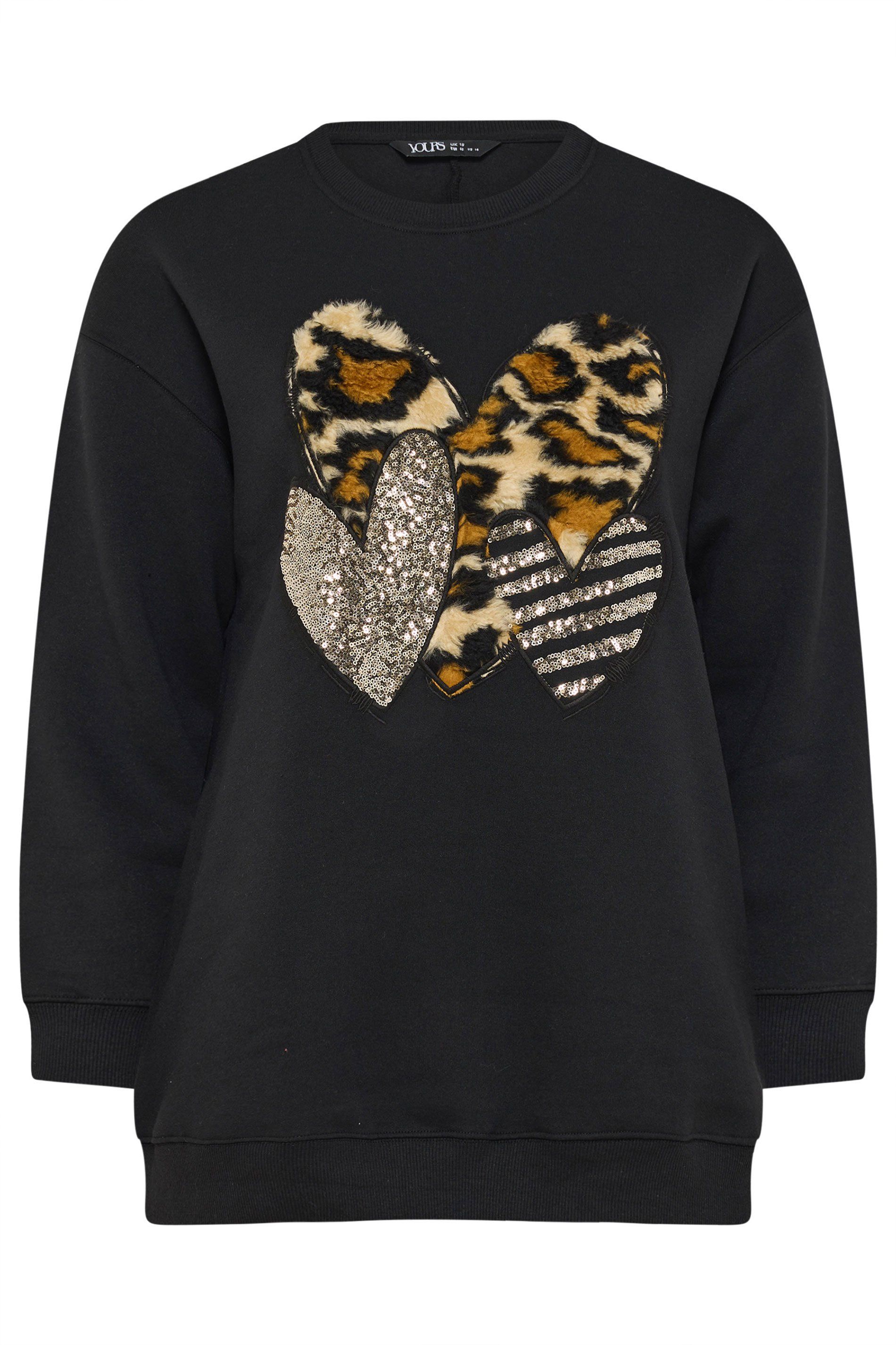 Yours Faux Fur Heart Sweatshirt
