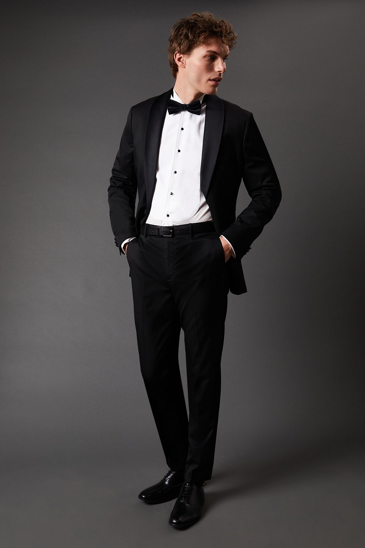 Burton Black Slim Fit Shawl Collar Tuxedo Jacket