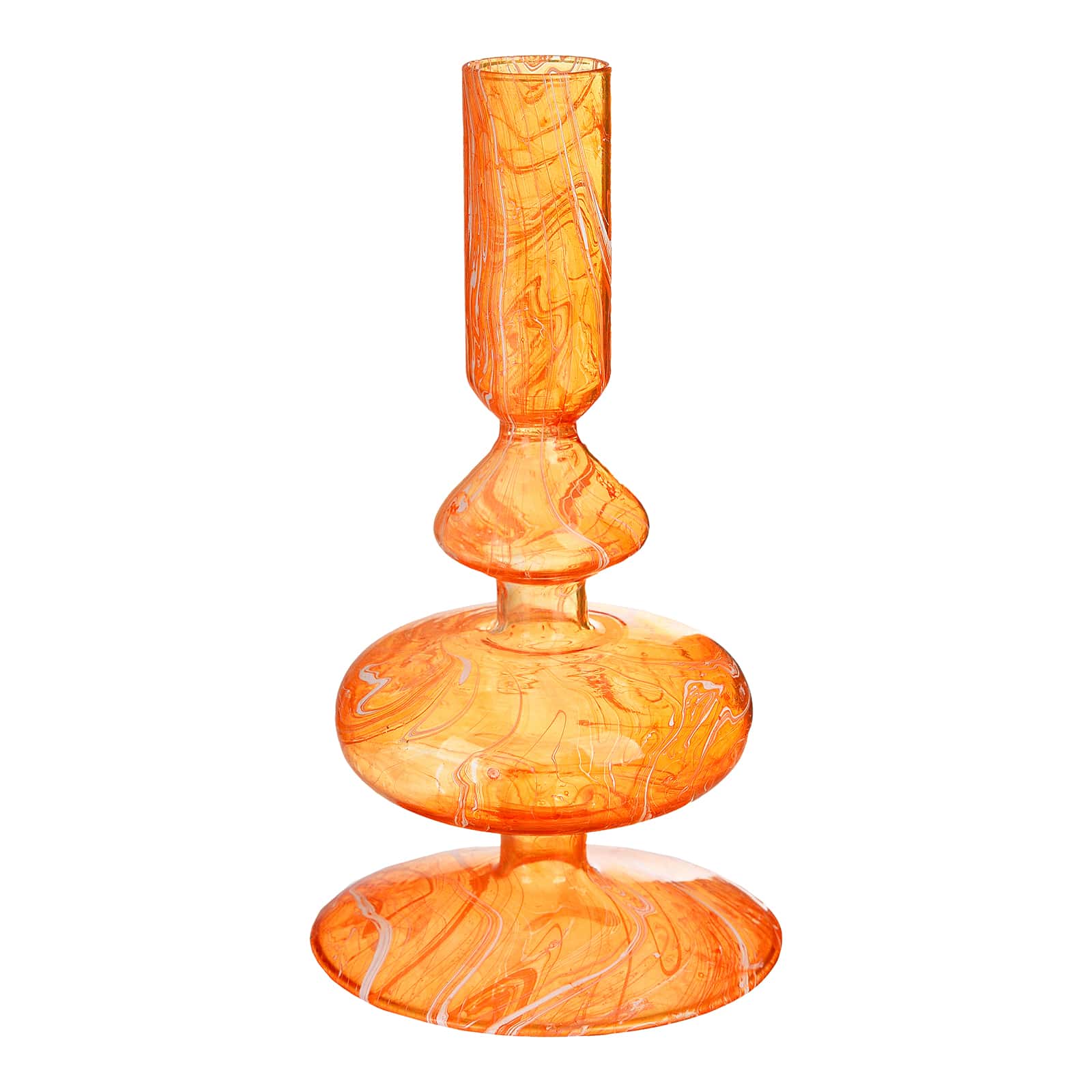 Stabkerzenhalter Marbli Orange, ⌀ 9 cm, H 170 mm