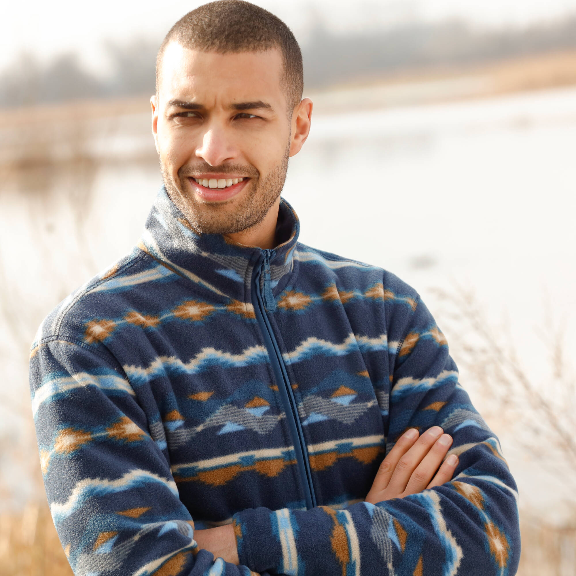 Veste polaire zippée imprimée