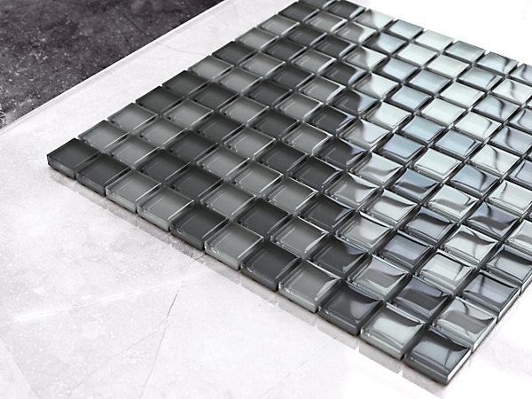 Mosaïque en verre sur filet pour salle de bain ou cuisine 30 cm x 30 cm - Kafka