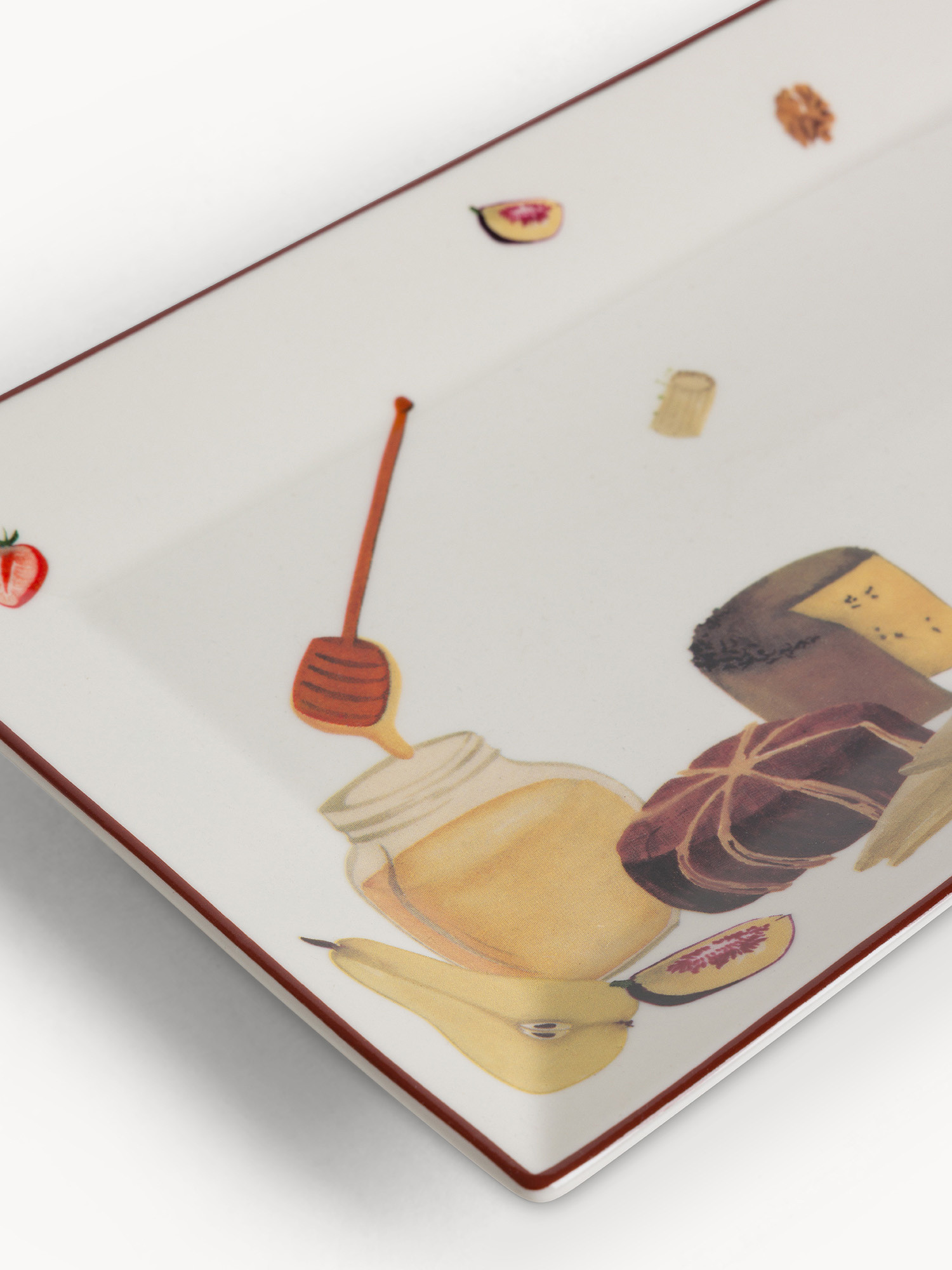 Piatto da portata new bone china motivo formaggi