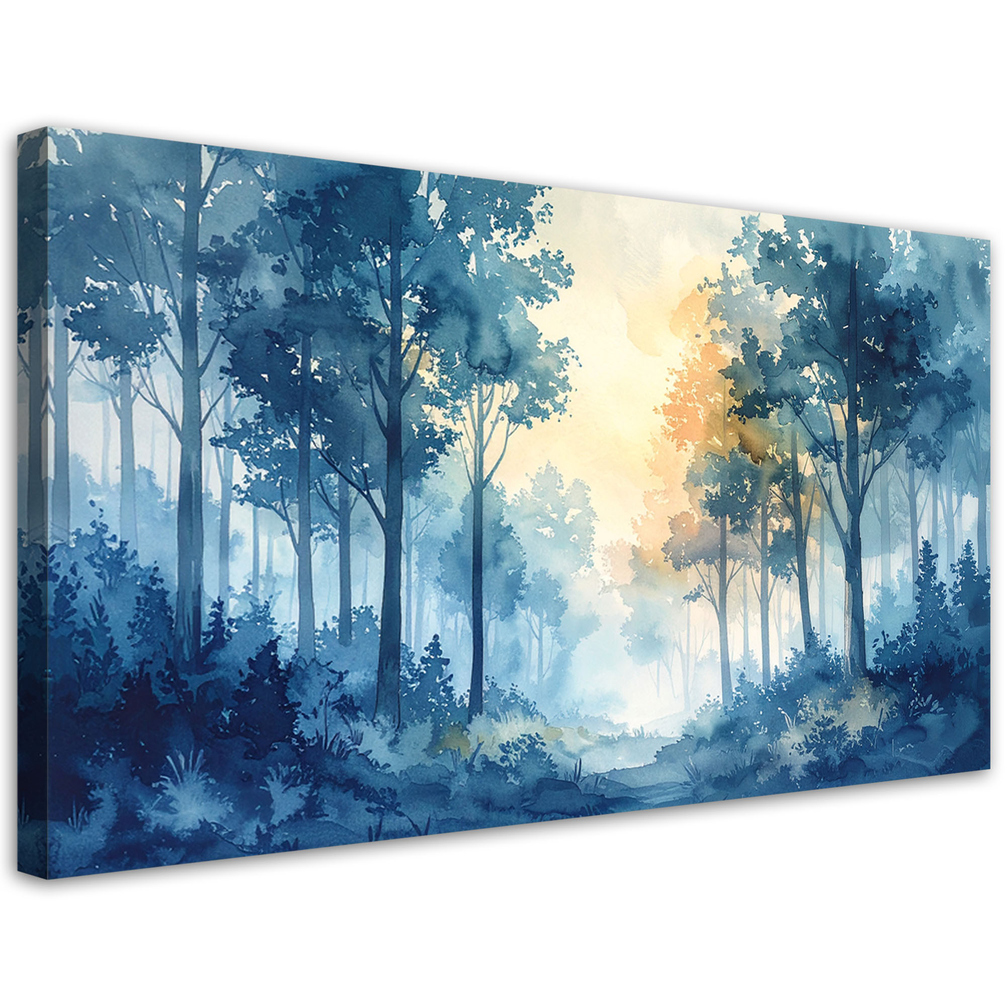 Obraz do salonu sypialni biura, Mglisty Las Pastelowy Krajobraz 80x40