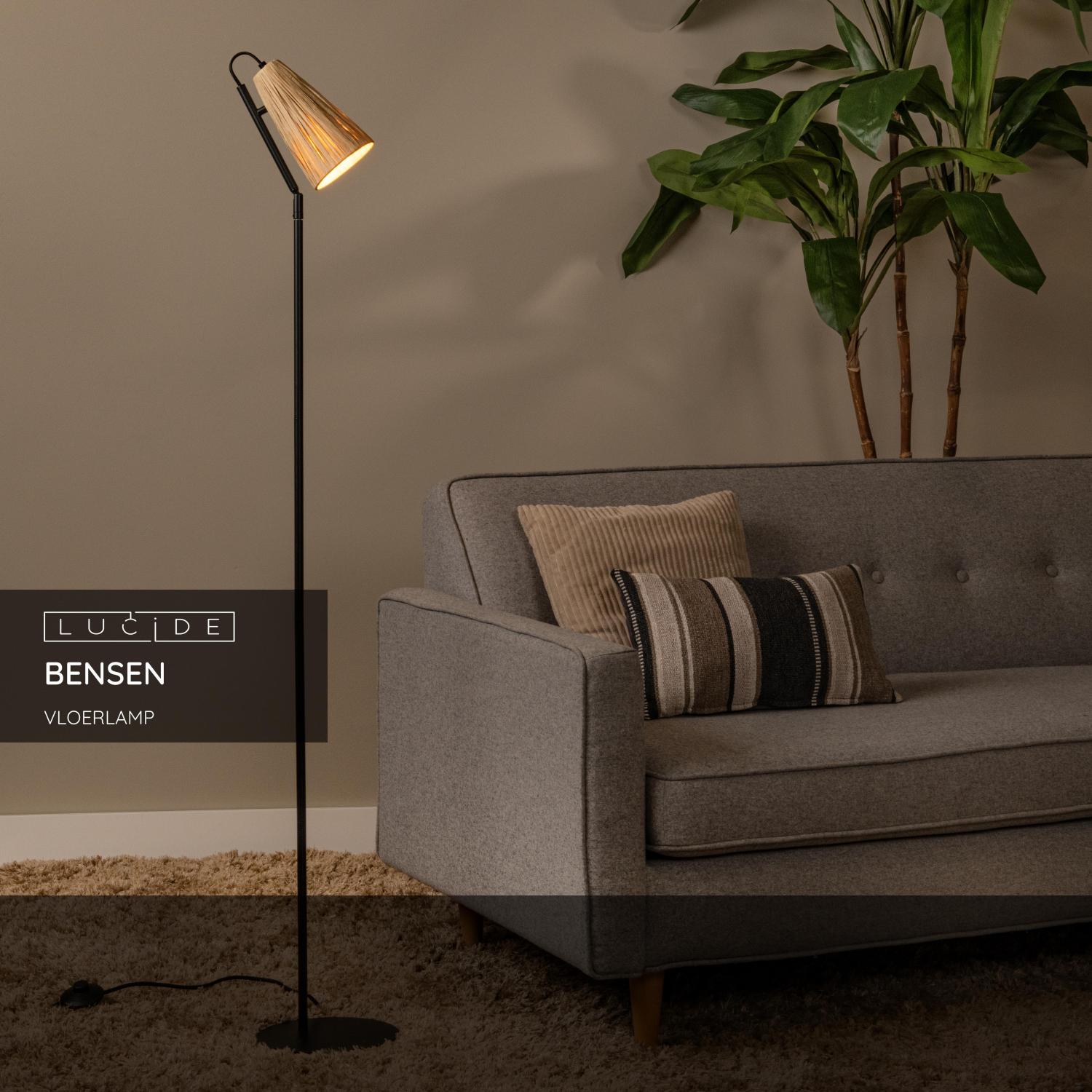 Lucide BENSEN Vloerlamp - Naturel
