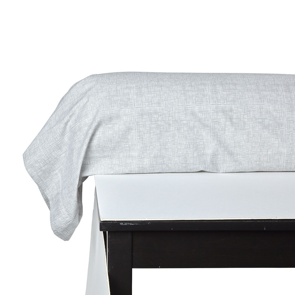 Taie de traversin imprimée blanc et gris