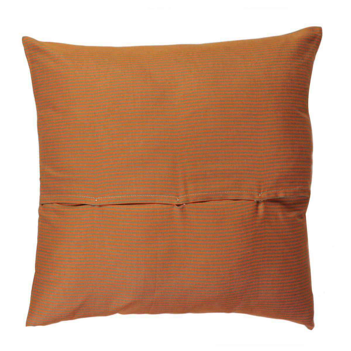 TANGER - Housse de coussin en coton à rayures orange et vert 60 x 60