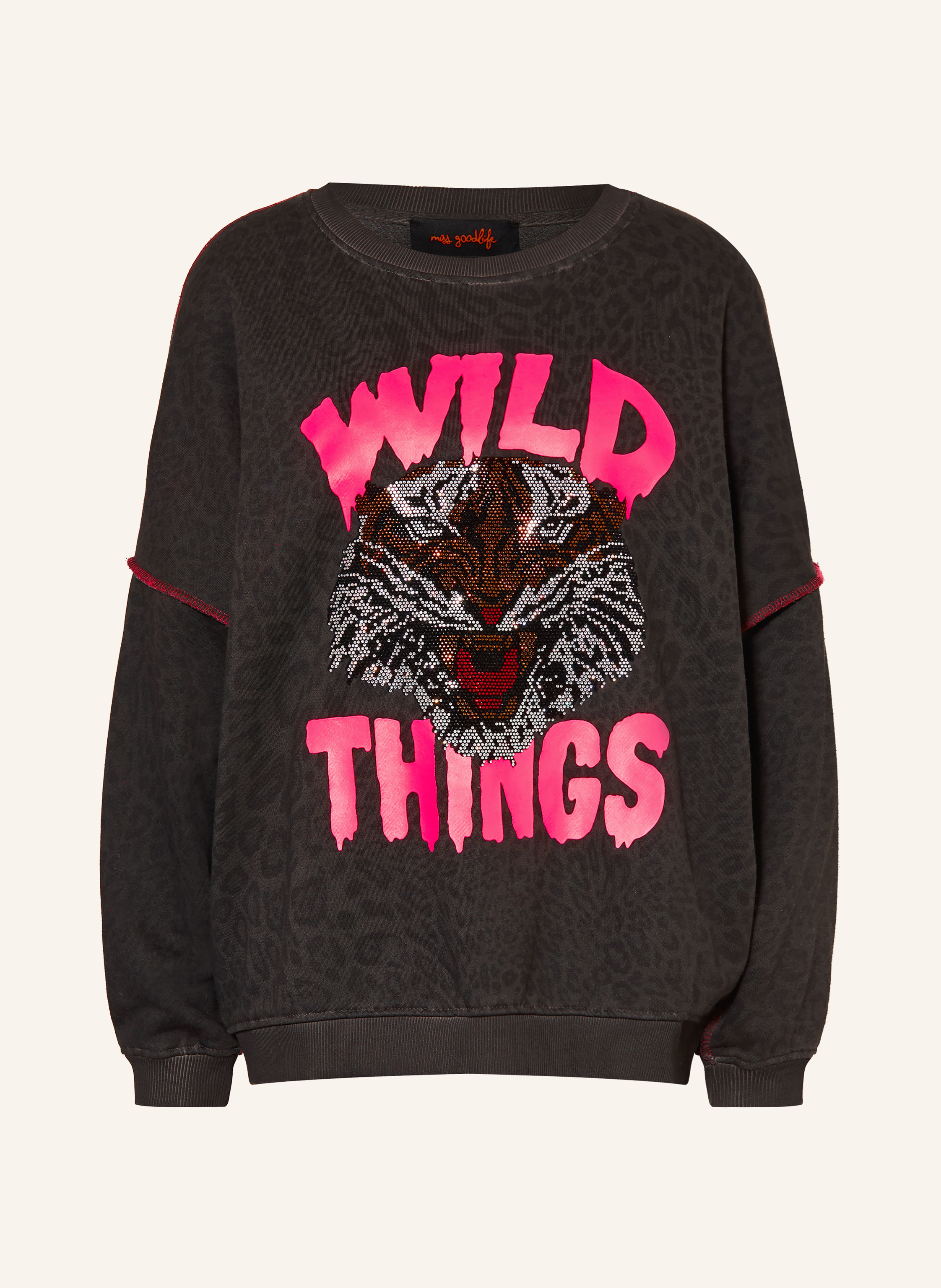 miss goodlife Oversized-Sweatshirt mit Schmucksteinen