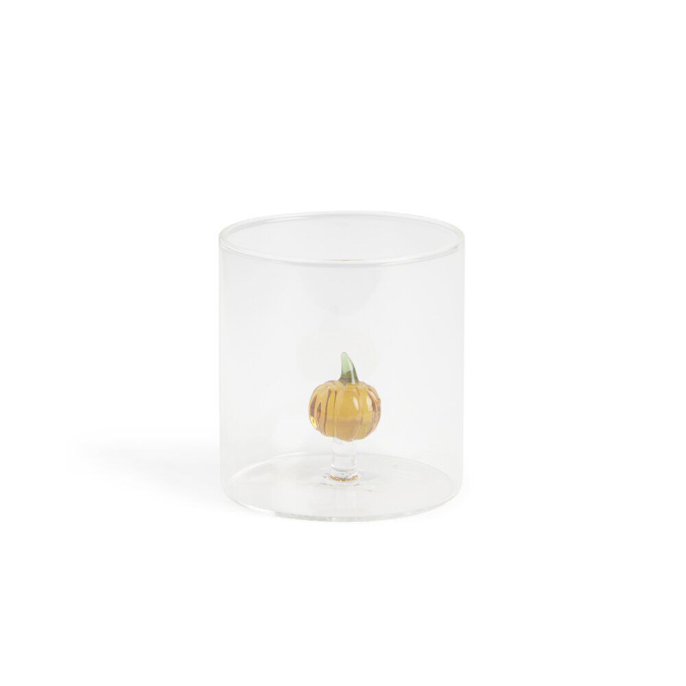 Verre avec décor intérieur citrouille 350ml Ø8xH8,5cm