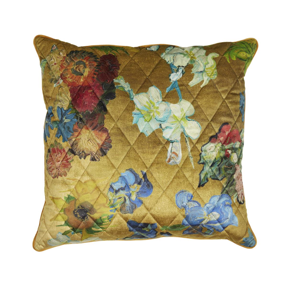 Beddinghouse x Van Gogh Museum Carré Fleuri Sierkussen - 50x50 cm - Goud