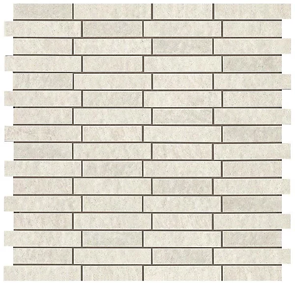 Mosaïque effet Pierre Quartzite Gris Crème Minibrick 30,5x30,5x0,85 cm Mat Teravio - Mur intérieur (vendu par carton de 0,558 m²)