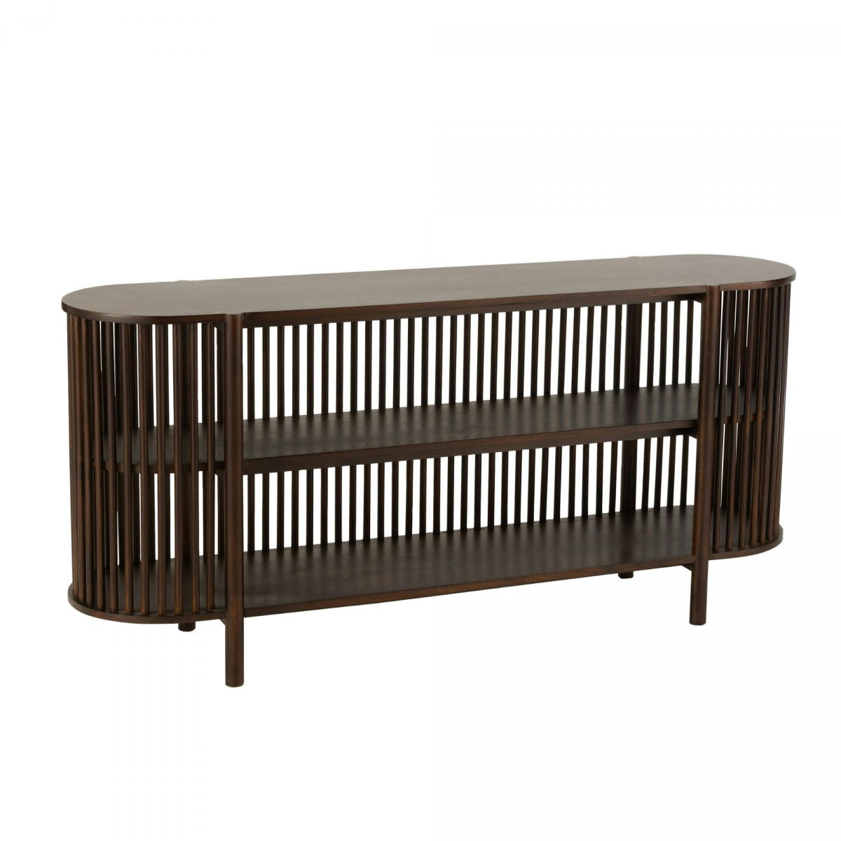 DAVID - Console design avec étagère en bois de manguier