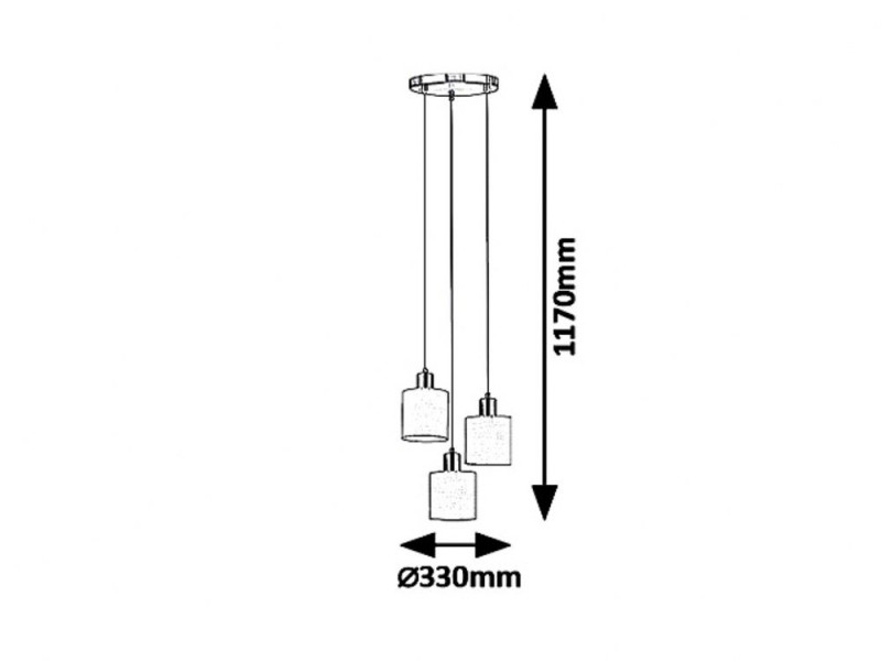 Lampa wisząca brązowa Natina 3xE14x25W wym: 117x33x33 cm Rabalux