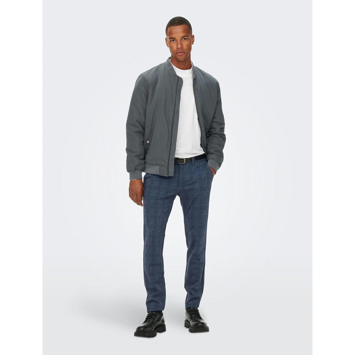 Pantalon slim stretch Mark à carreaux