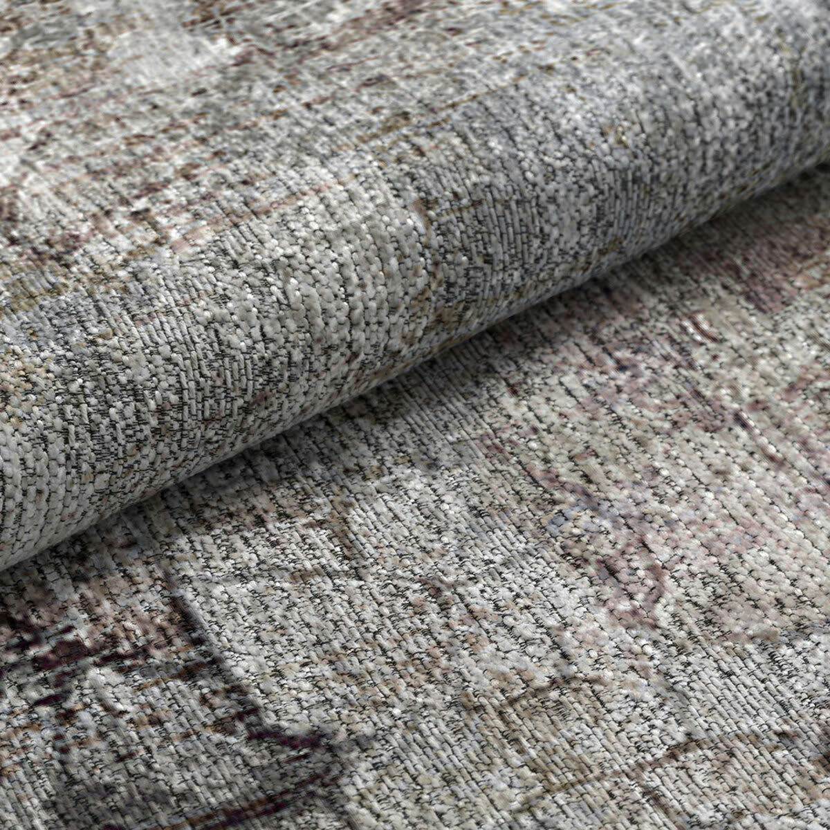 SAMANI - Tapis décoratif en coton en impression digital gris 120x170