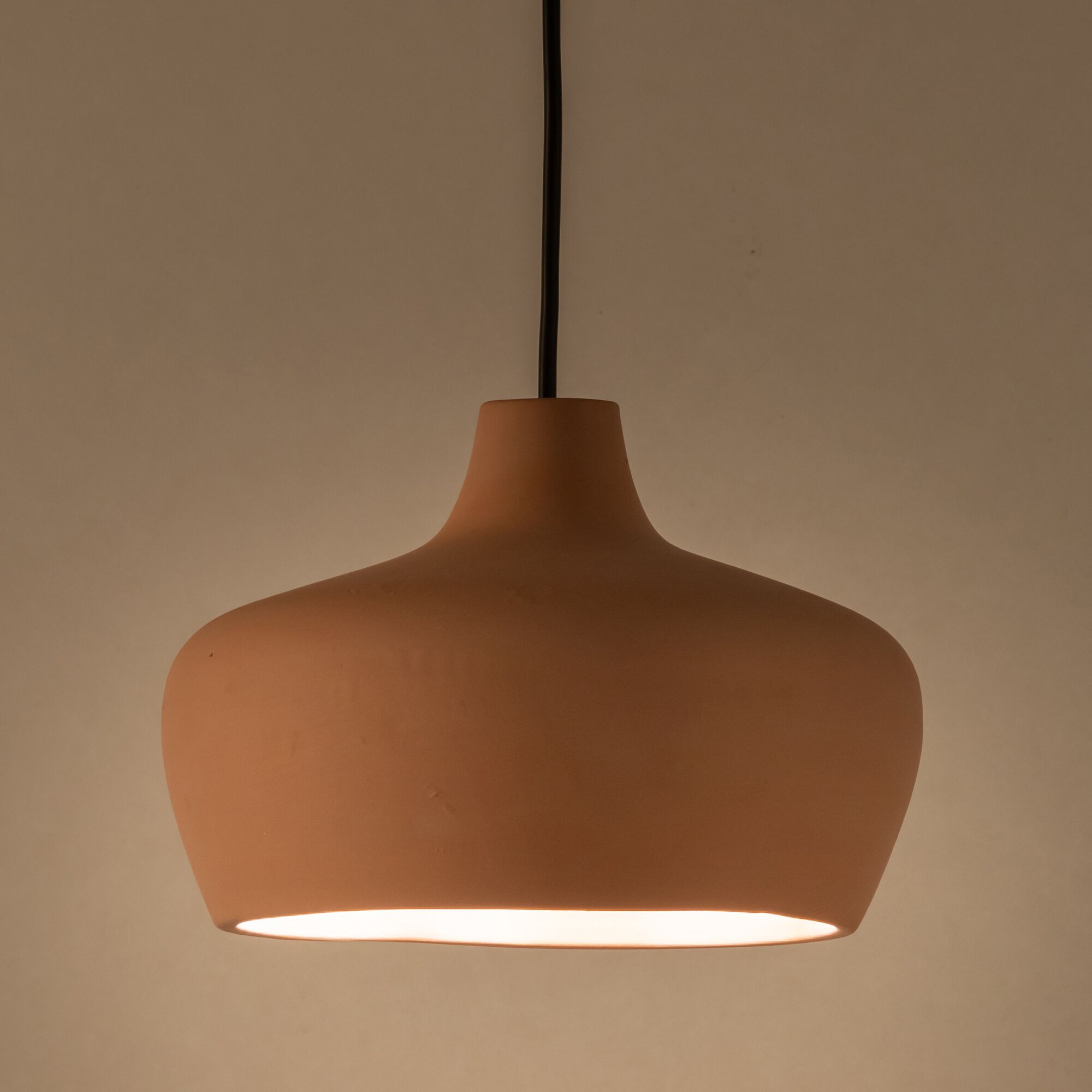 NEFTA - Suspension ronde en terre cuite D18,6cm - rose argile