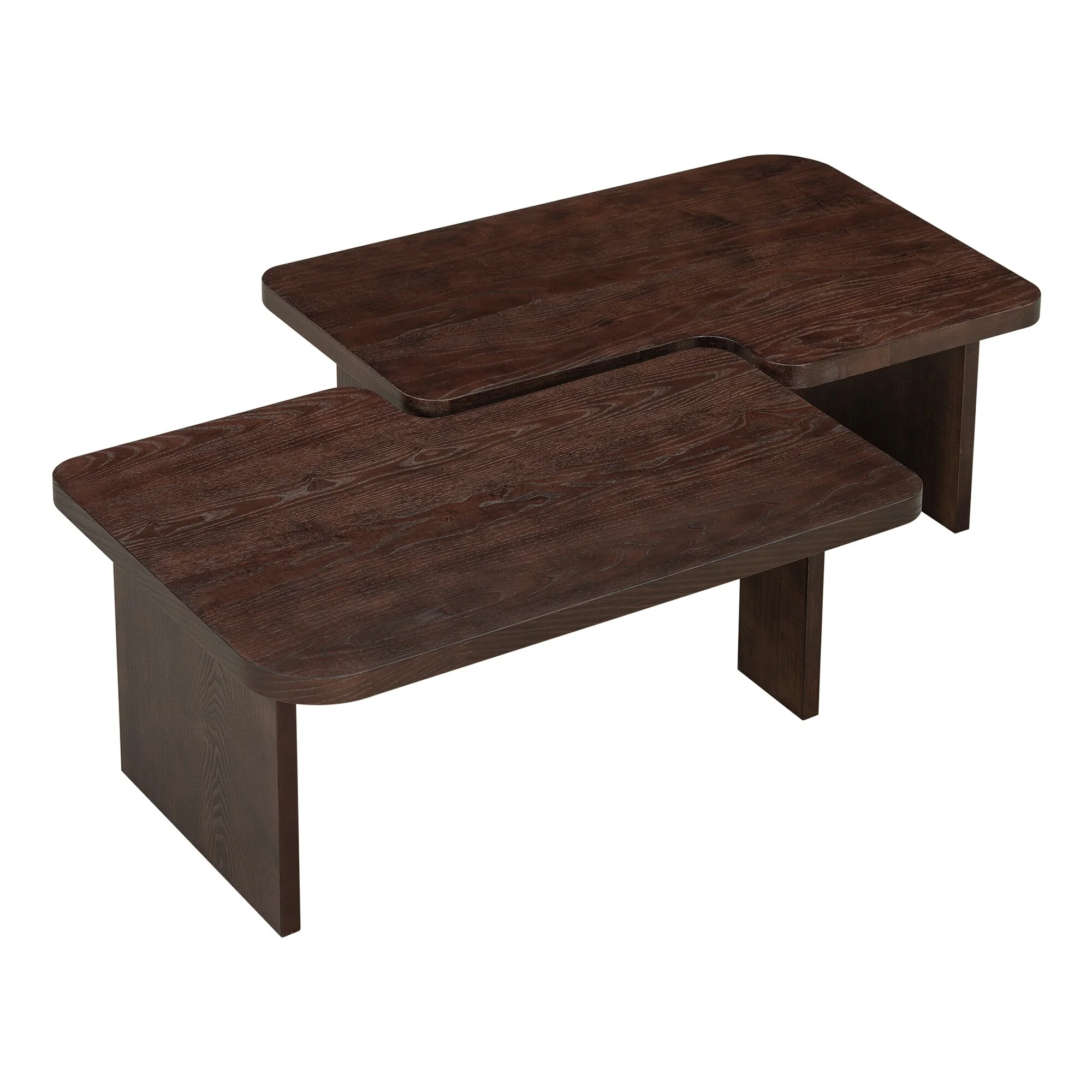 Modern Minimalist Coffee Table Set, Rectangle Coffee Table With Splicing Design, Multifunctional Combination Table
