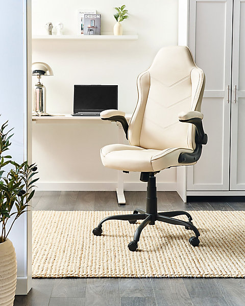 Chaise de bureau TRIUMPHER Cuir PU Blanc cassé