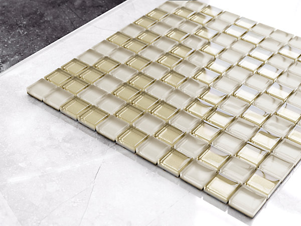 Mosaïque en verre sur filet pour salle de bain ou cuisine 30 cm x 30 cm - Macchiato