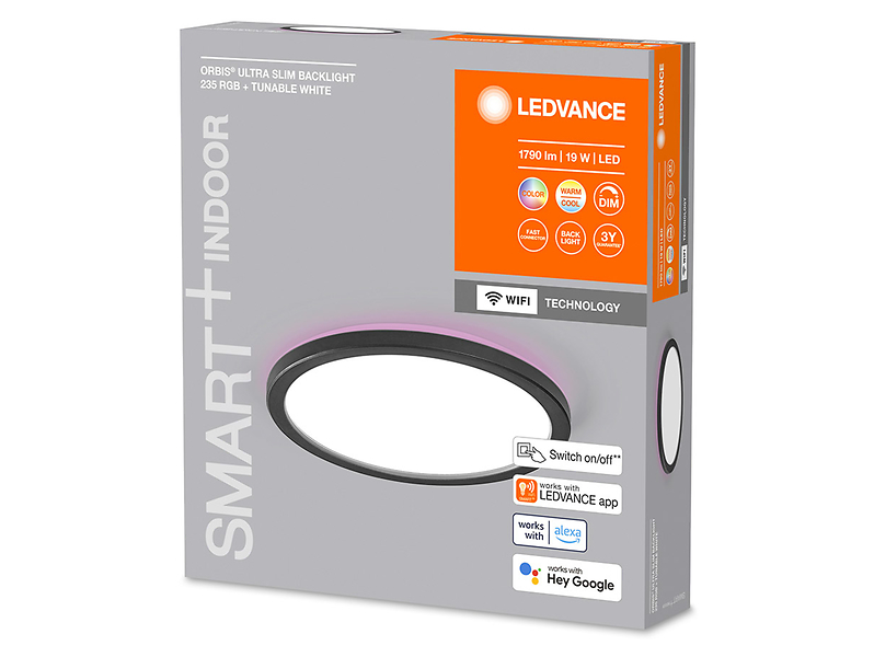 Plafon Smart Wifi Orbis LED 23 cm ze zmienną barwą światła czarny