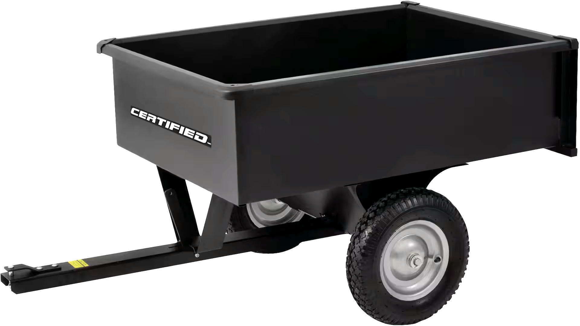 Precision Steel Body Tow Behind Dump Cart with Pneumatic Tires, 15 cu ft, 1200-lb