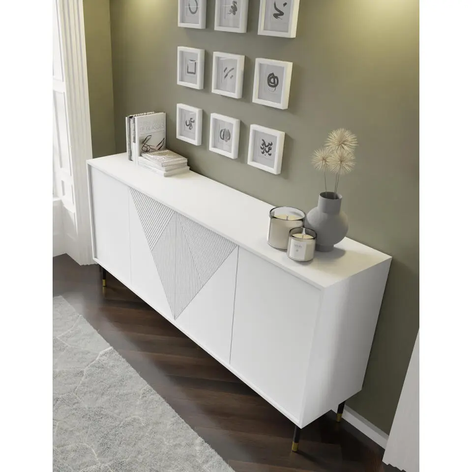 WOODY dressoir 4D 180 cm mat wit