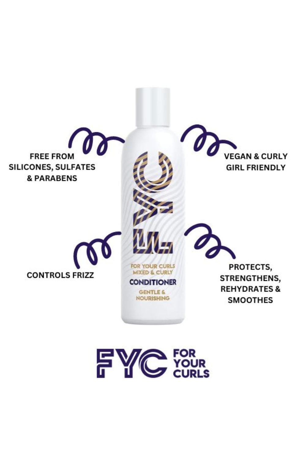 FYC For Your Curls Conditioner For Mixed Texture Curly Hair