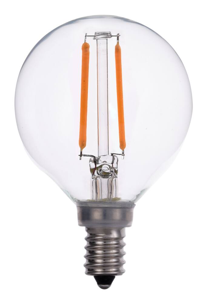 NOMA G16.5 E12 Base Globe Dimmable LED Filament Light Bulbs, Warm White, 40W, 4-pk