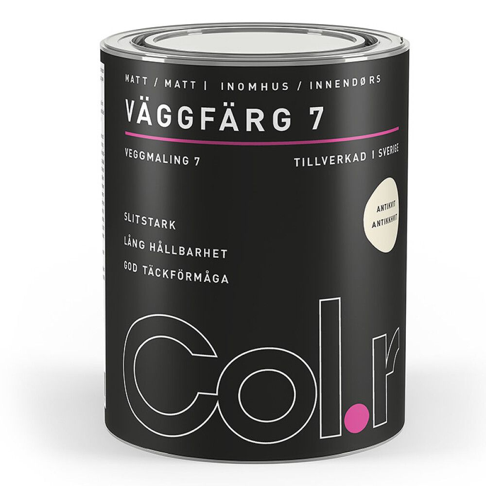 VEGGMALING COL.R MATT ANTIKKHVIT 1L