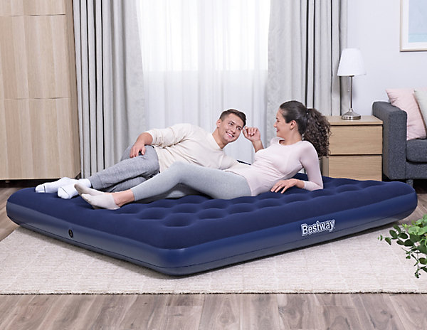 Matelas de Camping Gonflable Bestway Horizon Taille King Size 203x183x22 cm Supporte jusqu'a 300 Kg Couleur Bleu