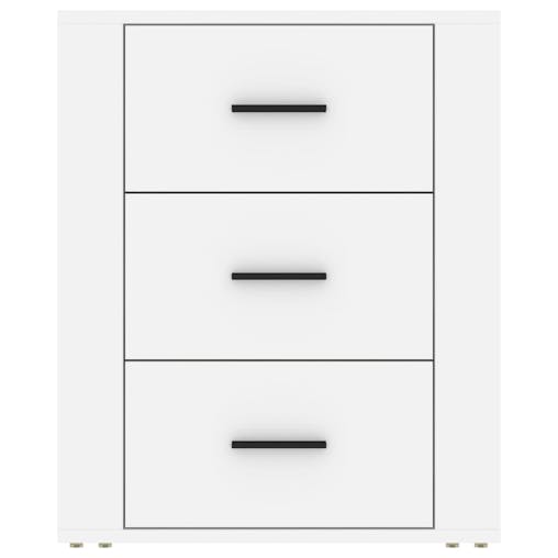 NNEVL Bedside Cabinet White 50x36x60 cm Engineered Wood