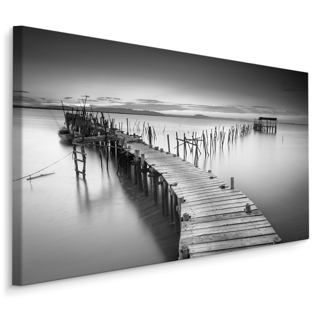 Obraz Na Płótnie Czarno-Biały Pomost 30x20cm