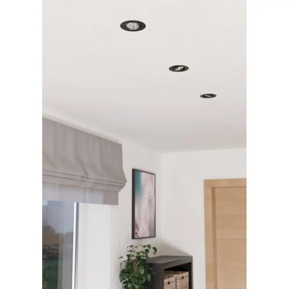 EGLO Saliceto Inbouwlamp - LED - &Oslash; 12 cm - Zwart