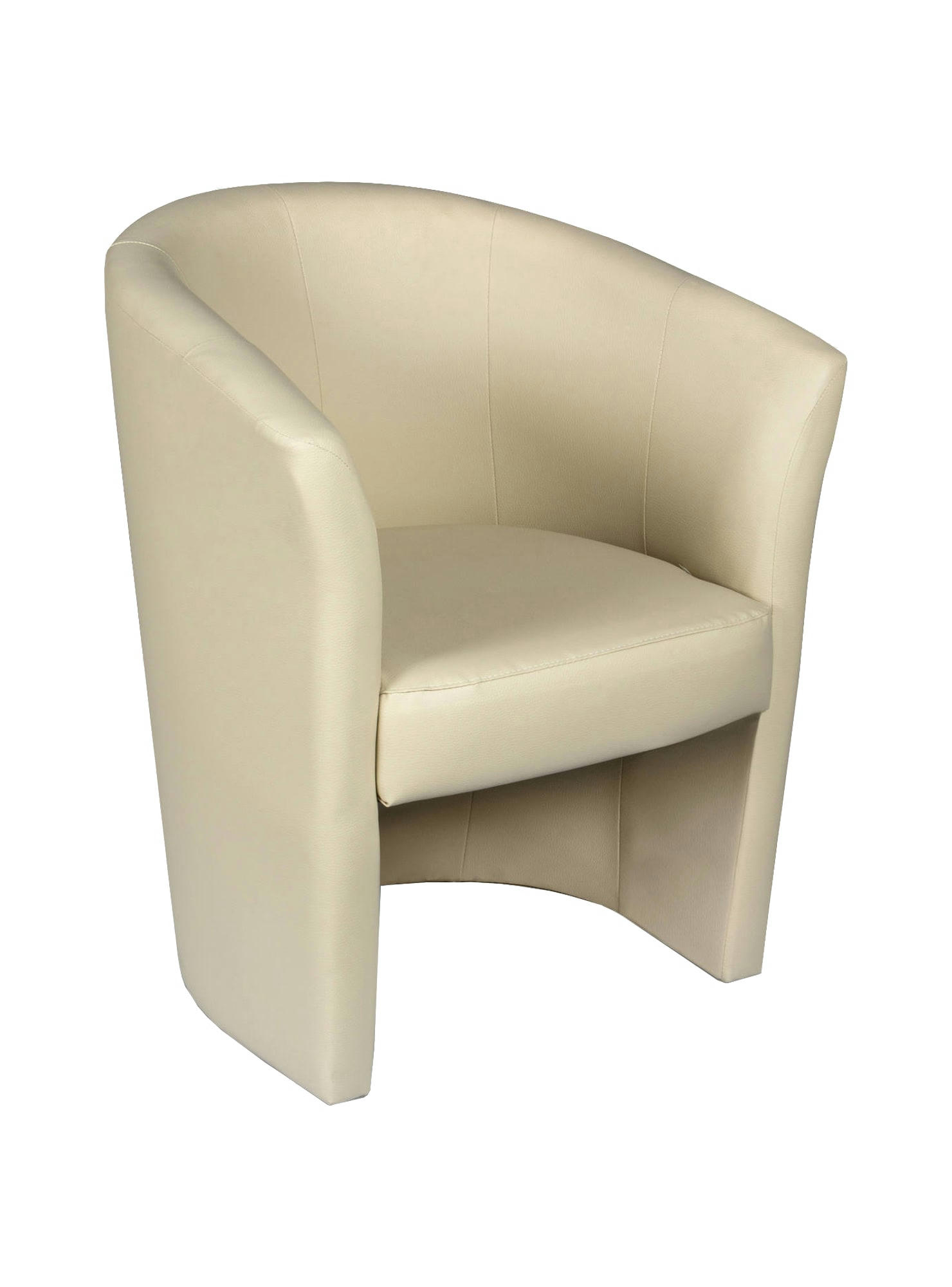 - Fauteuil avec revêtement en éco-cuir beige