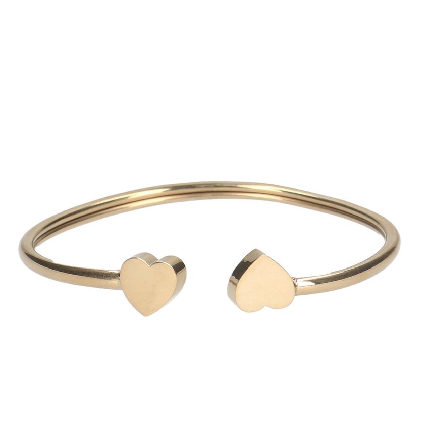 Manfield Goudkleurige bangle armband van stainless steel
