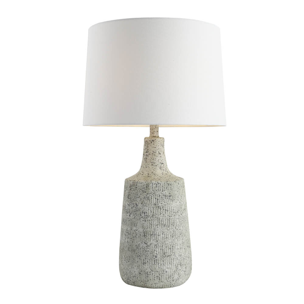 HOME DELUXE Grote tafellamp in steenlook CARO - Wit
