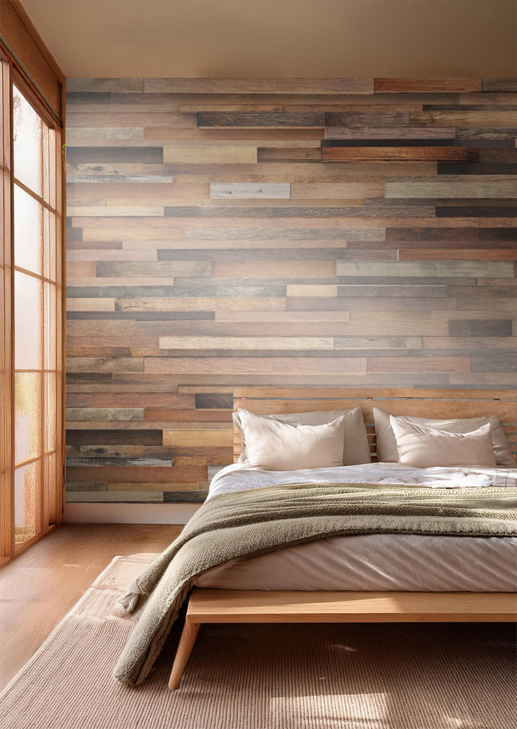 Sanders & Sanders fotobehang houten planken beige, bruin en grijs - 375 x 270 cm - 600517