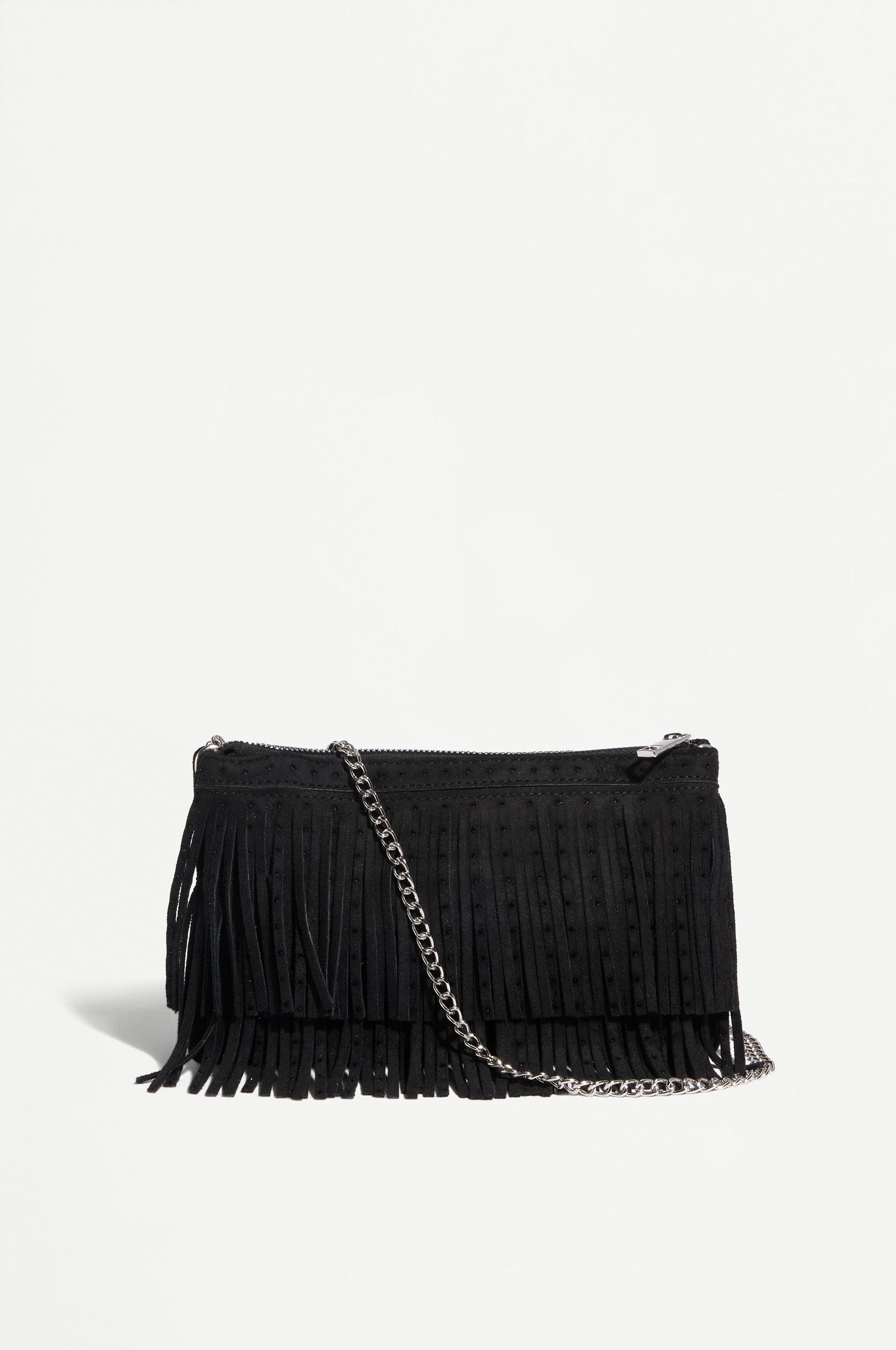 Bolso bandolera flecos brillos