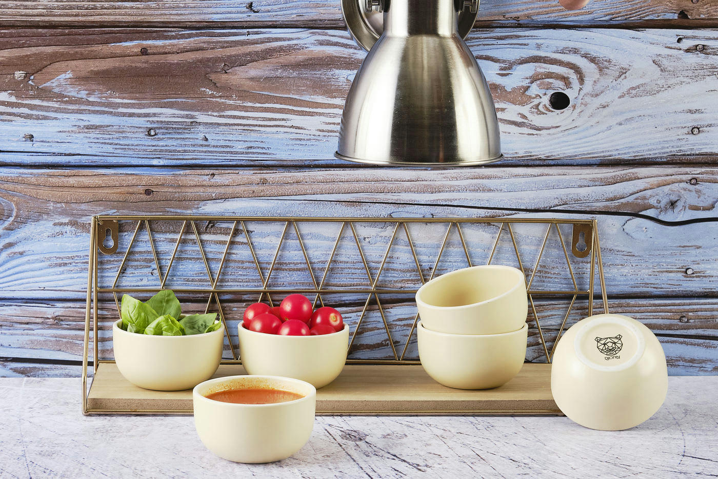 ORIGIN - Lot de 6 petits bols en grès beige D9