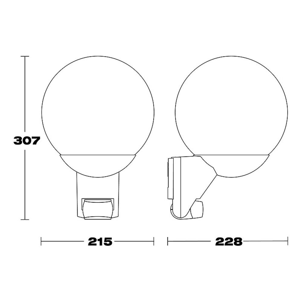 VEGGLAMPE STEINEL MED SENSOR L585 ANTRASITT