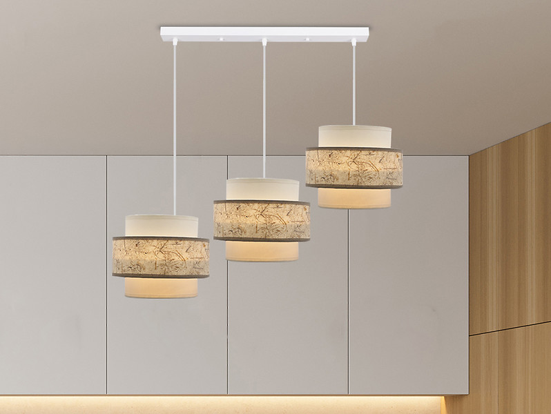 Lampa wisząca Calmi 3-punktowa biała