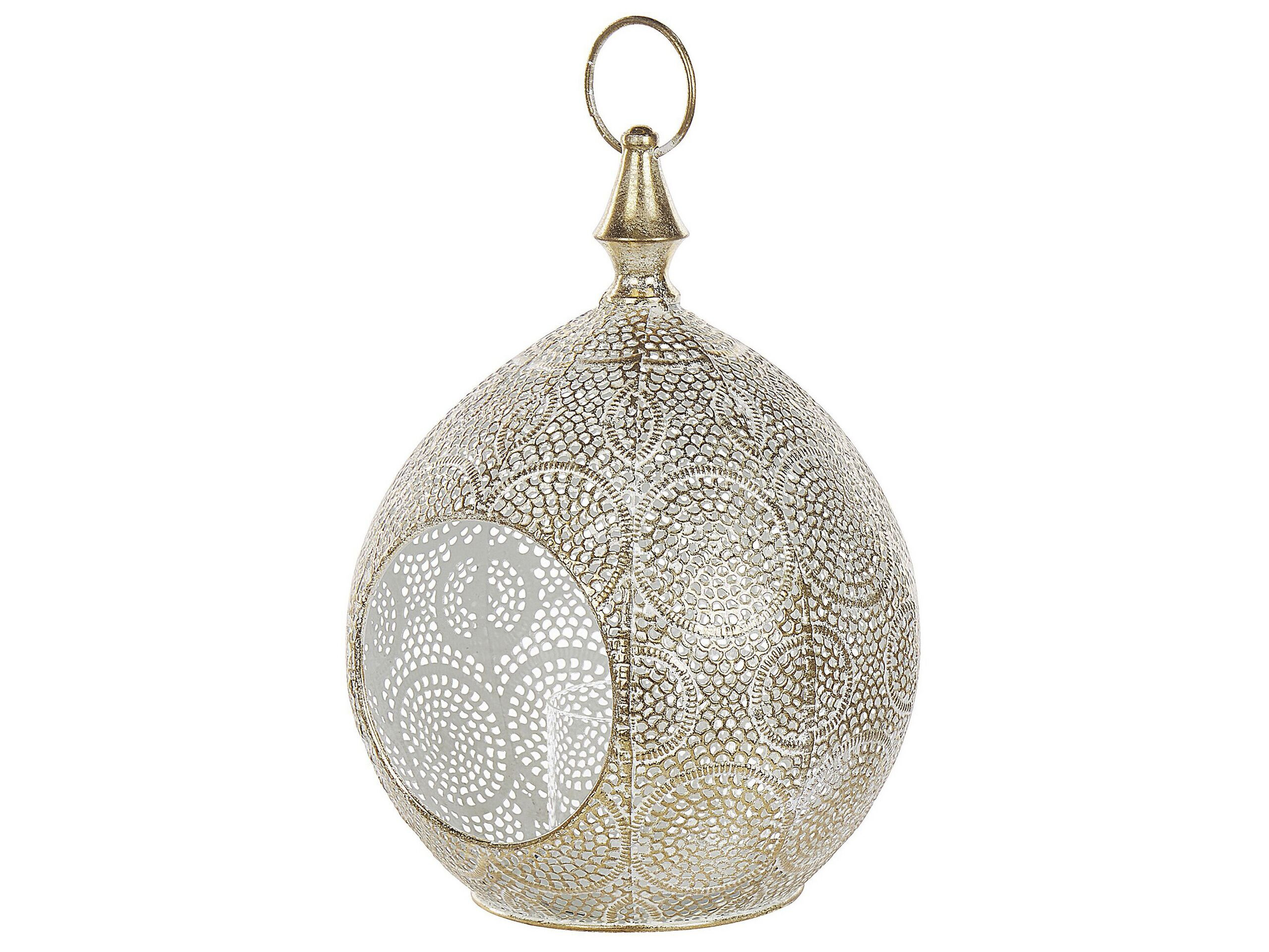Lampion świecznik metal orient 33 cm złoty