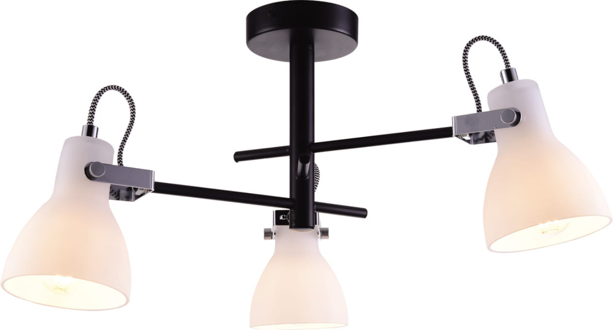 Lampa sufitowa czarno-biała KANTI 3xE14x25W wym: 26x50x50 cm Kaja