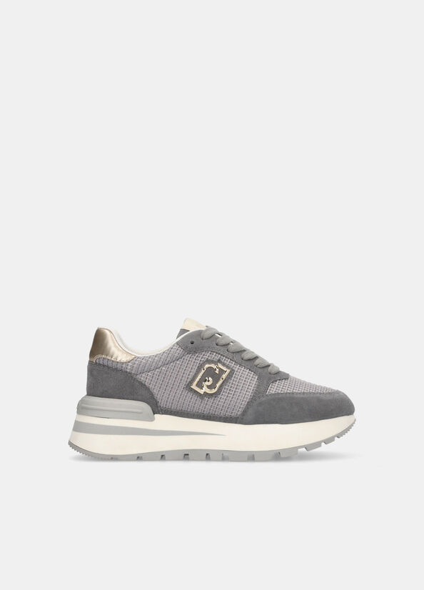 Sneakers in suede e mesh