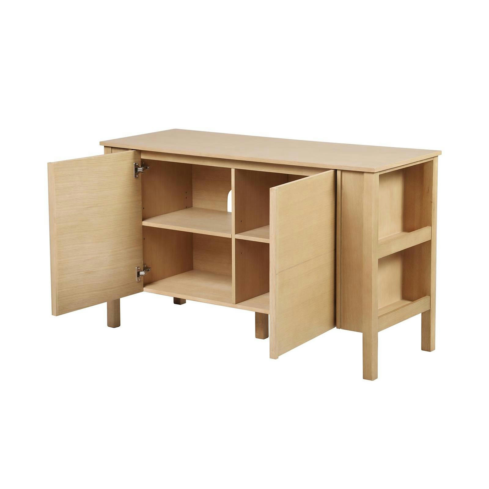 NESTO - Meuble double vasque 130cm chêne  portes lisses