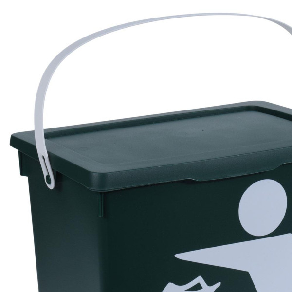 Pojemnik Kosz na śmieci 12L Zamykany Odpady BIO zielony