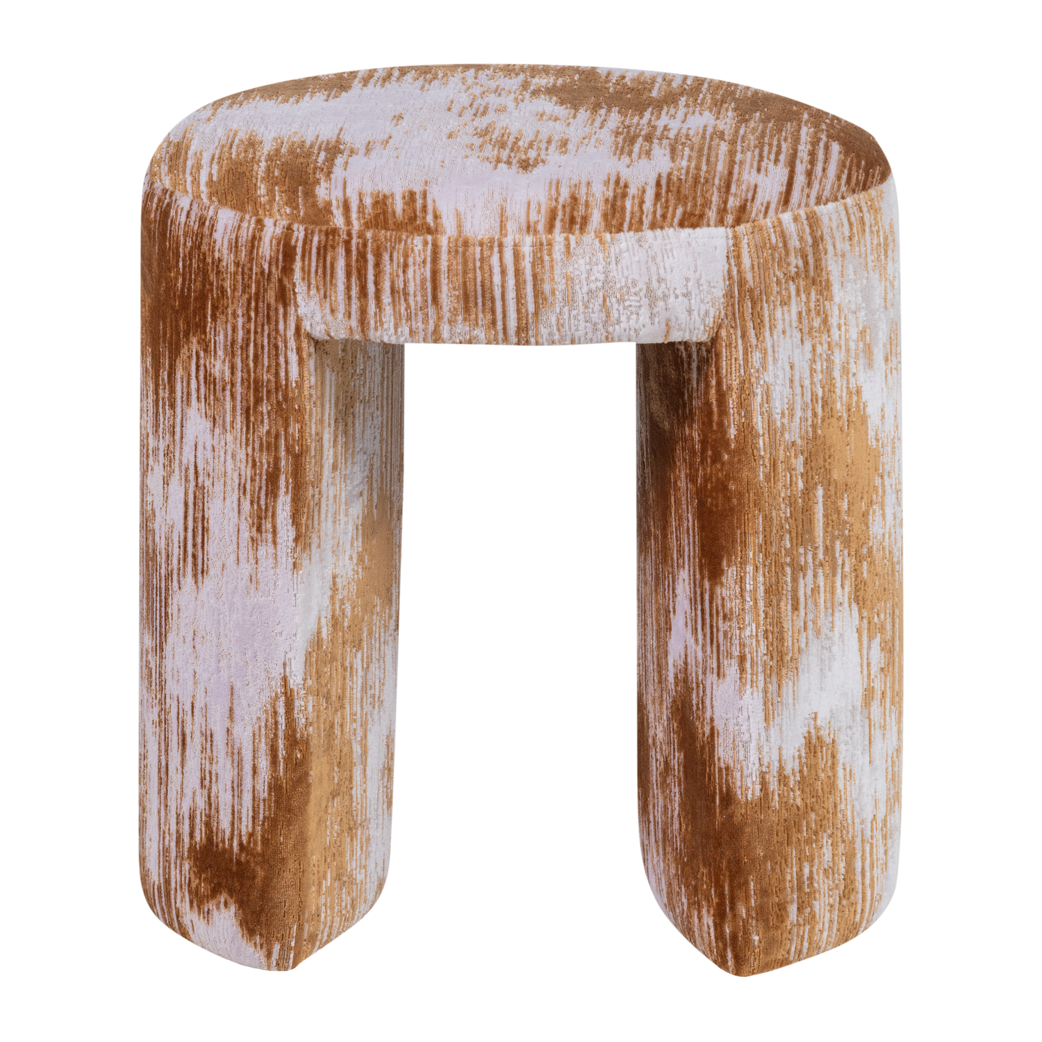 WOOOD kruk gestoffeerd Charlie - Geweven Stof - Karamelbruin - 47x45x45